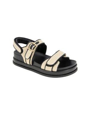 BCBGeneration Womens Bara Flatform Sandals Natural/Black Size 5 NEW
